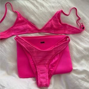 Pink TRIANGL Bikini Set with Bag